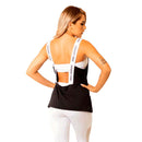 Camiseta Mujer Negra Sin Manga + Peto blanco Durabody - Suples.cl