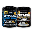 Pack Citrulina Nitrox Series 180 g + Creatina Turbo 300 g Fast Nutrition