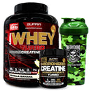 Pack Whey Turbo 5 Lbs + Creatina Turbo 300g + Shaker Camo Green - Suples.cl