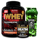 Pack Whey Turbo 5 Lbs + Creatina Turbo 300g + Shaker Camo Green - Suples.cl