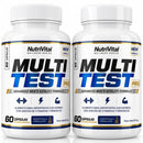 Pack 2 MultiTest Pro NutriVital | 120 Cápsulas | 60 Días | Multivitamínico Hombre con Ginseng, Fenogreco y Zinc