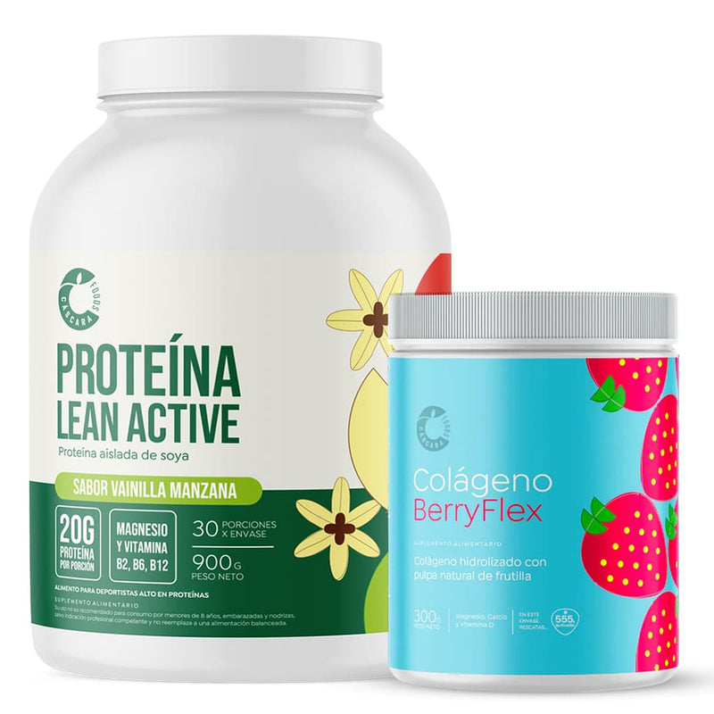 Pack Proteína Vegetal Lean Active 30 Serv + Colágeno BerryFlex 300g Cá