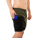 Short Dos Capas Hombre Verde Oscuro Durabody - Suples.cl